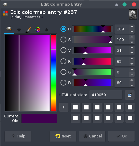 colormap entry
